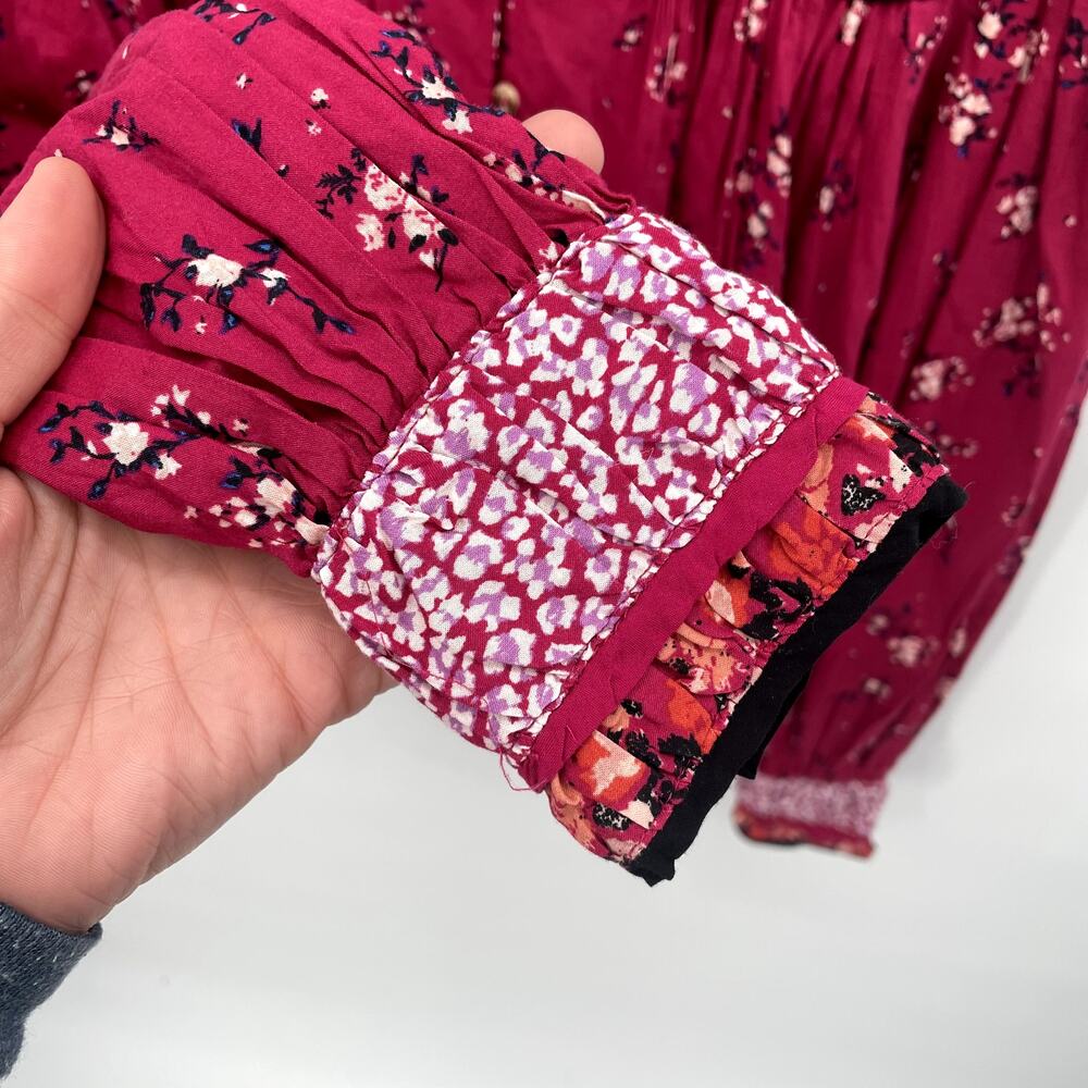 FREE PEOPLE NWT Paloma Multi Print Blouse // XS - Picture 10 of 14
